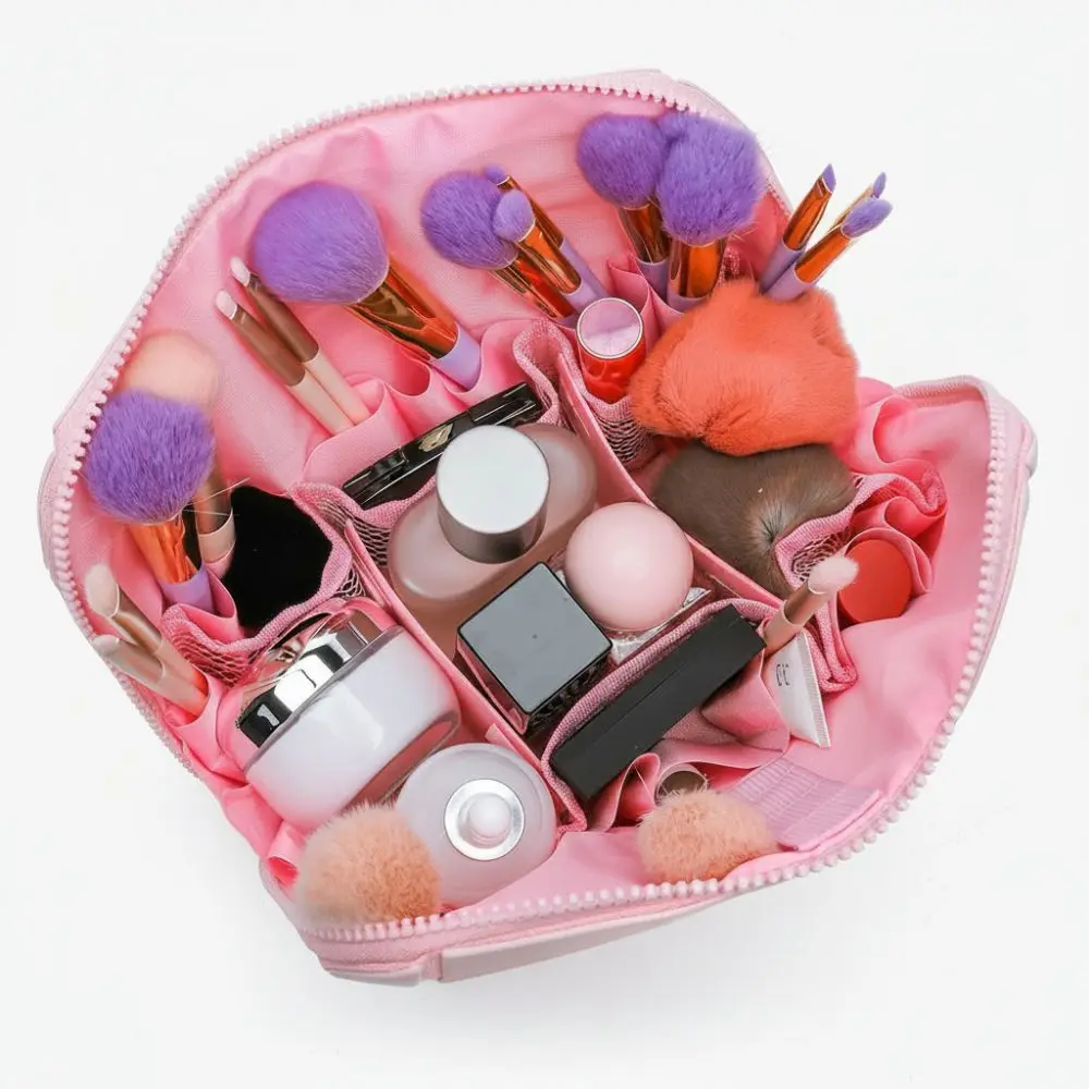 Large Capacity Travel Makeup Bag Adjustable Dividers 27 Pockets Cosmetic Bag Practical Portable Makeup Organizer for Women