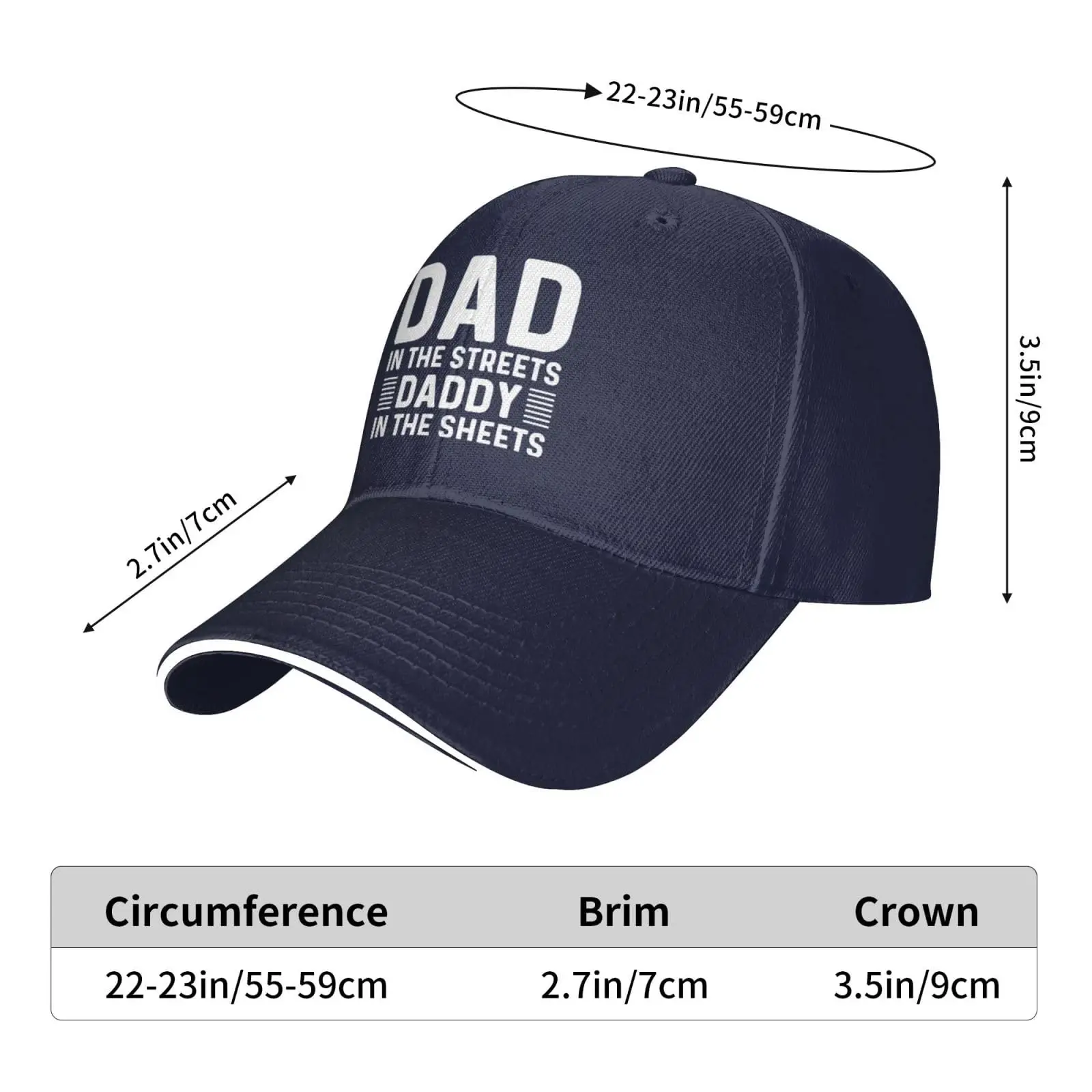 Dad in The Streets Daddy in The Sheets Cap for Women Dad Hat Graphic Cap Navy Blue