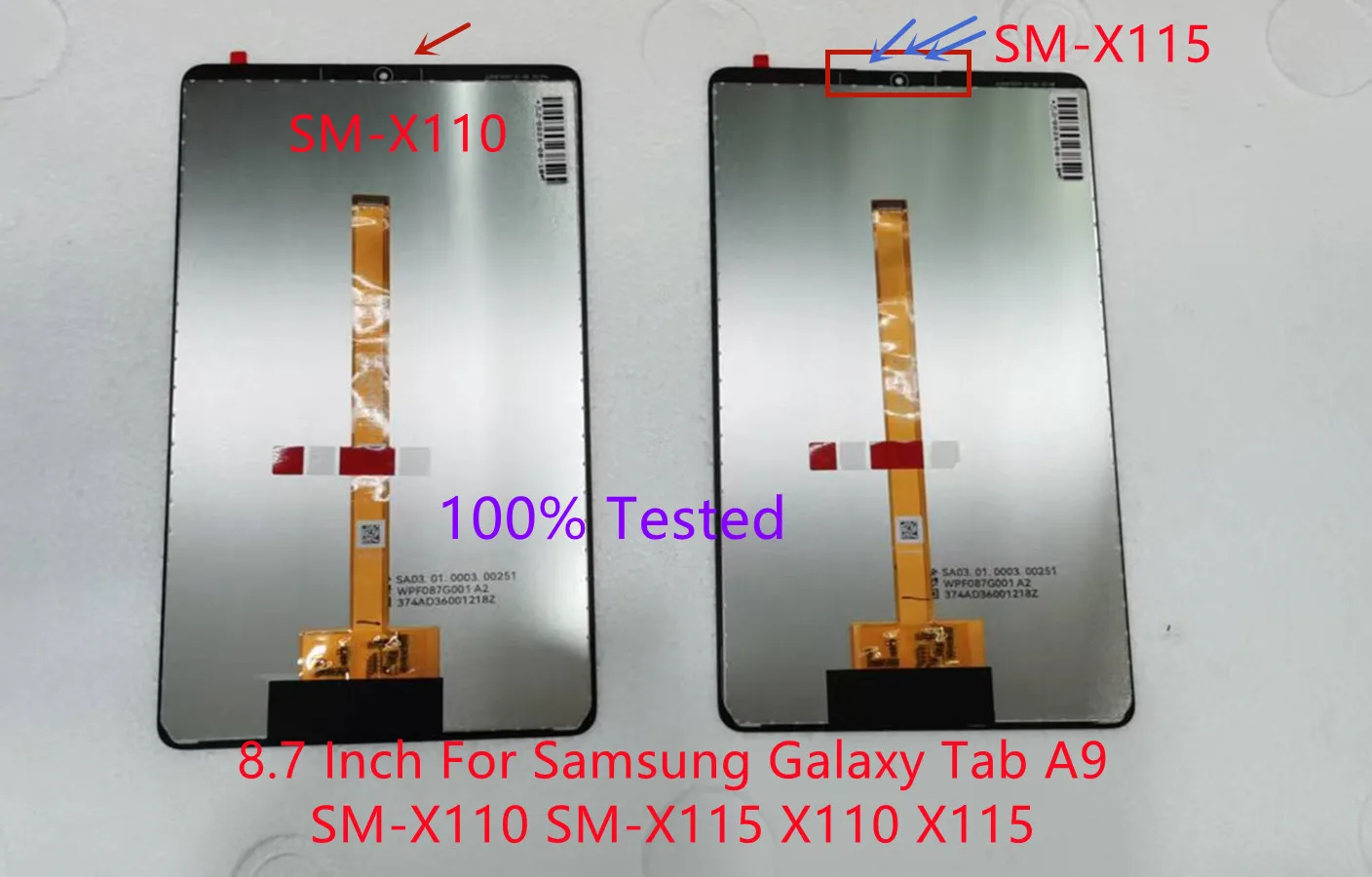 New 8.7 Inch For Samsung Galaxy Tab A9 SM-X110 SM-X115 X110 X115 LCD Display Touch Screen Digitizer Glass Assembly Repair Tested