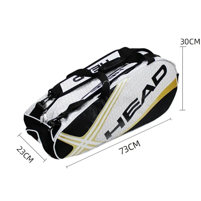 HEAD Tennis Rackets Bag Large Capacity 3-6 Pieces Tennis Backpack Badminton Gymbag Squash Racquet Bag With Separated Shoes Bag