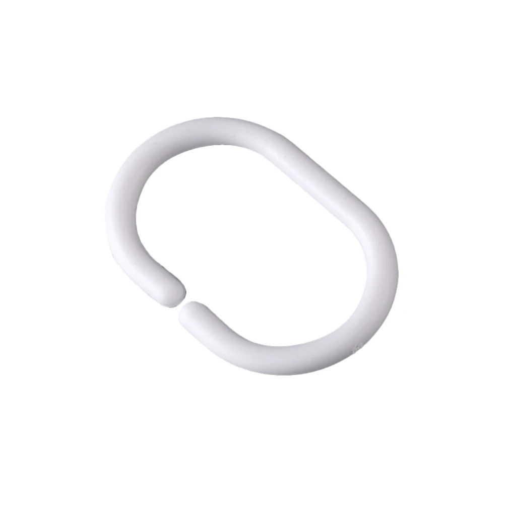 

48pcs C Shape Shower Curtain Hooks White Plastic 5.5X4Cm Smooth Glide For Bathroom Tub Dressing Room Shower Curtain