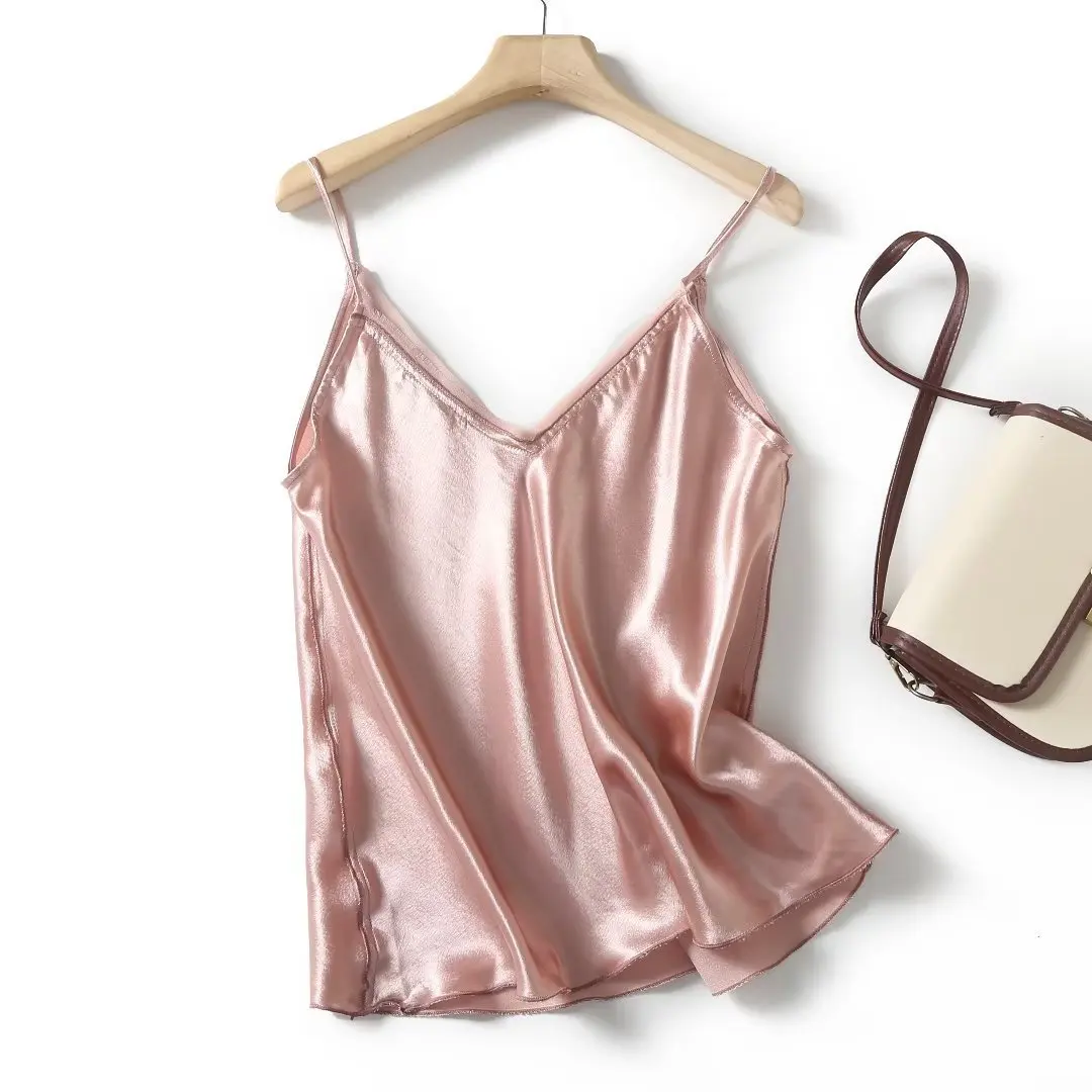 2025 été Camisole mince gilet Sexy femmes sans manches col en v gris t-shirt débardeurs femme solide hauts Y2k