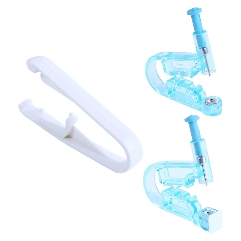 Wear Earring Transparent Blue Crystal Ear Stud Nose Ear Piercing Tool Ear Nail Tool Earring Piercer Machine Wearing Ear Device