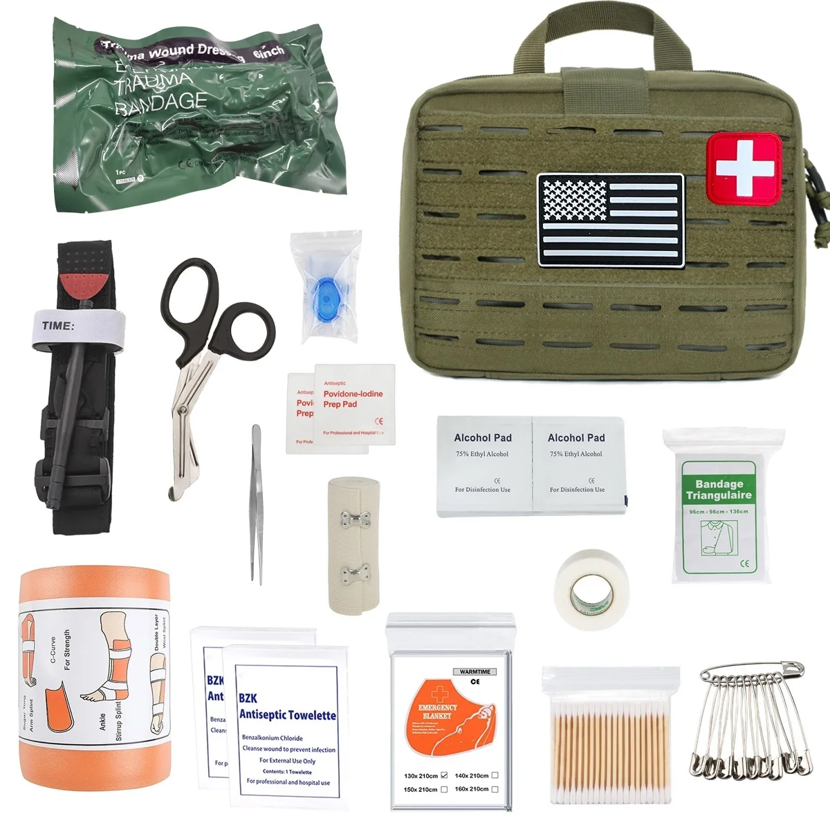 Tactical First Aid Kit Pouch - Airsoft EMT Medical Pouch,with Tourniquet 6