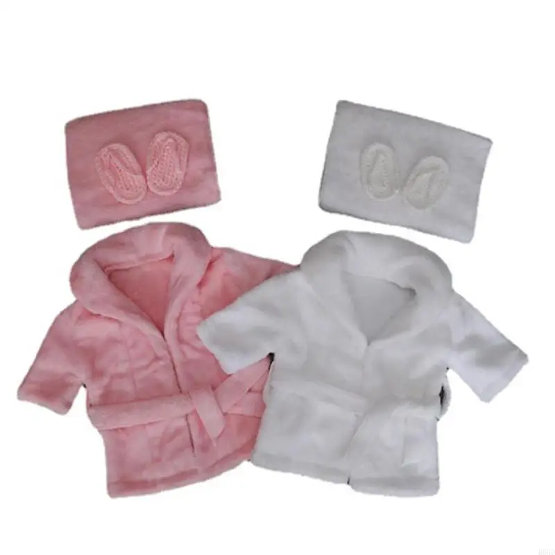 

R66D Newborn Photography Props Baby Girl Bathrobes Bath Towel Outfit Photo Props for Infant Boys Girls