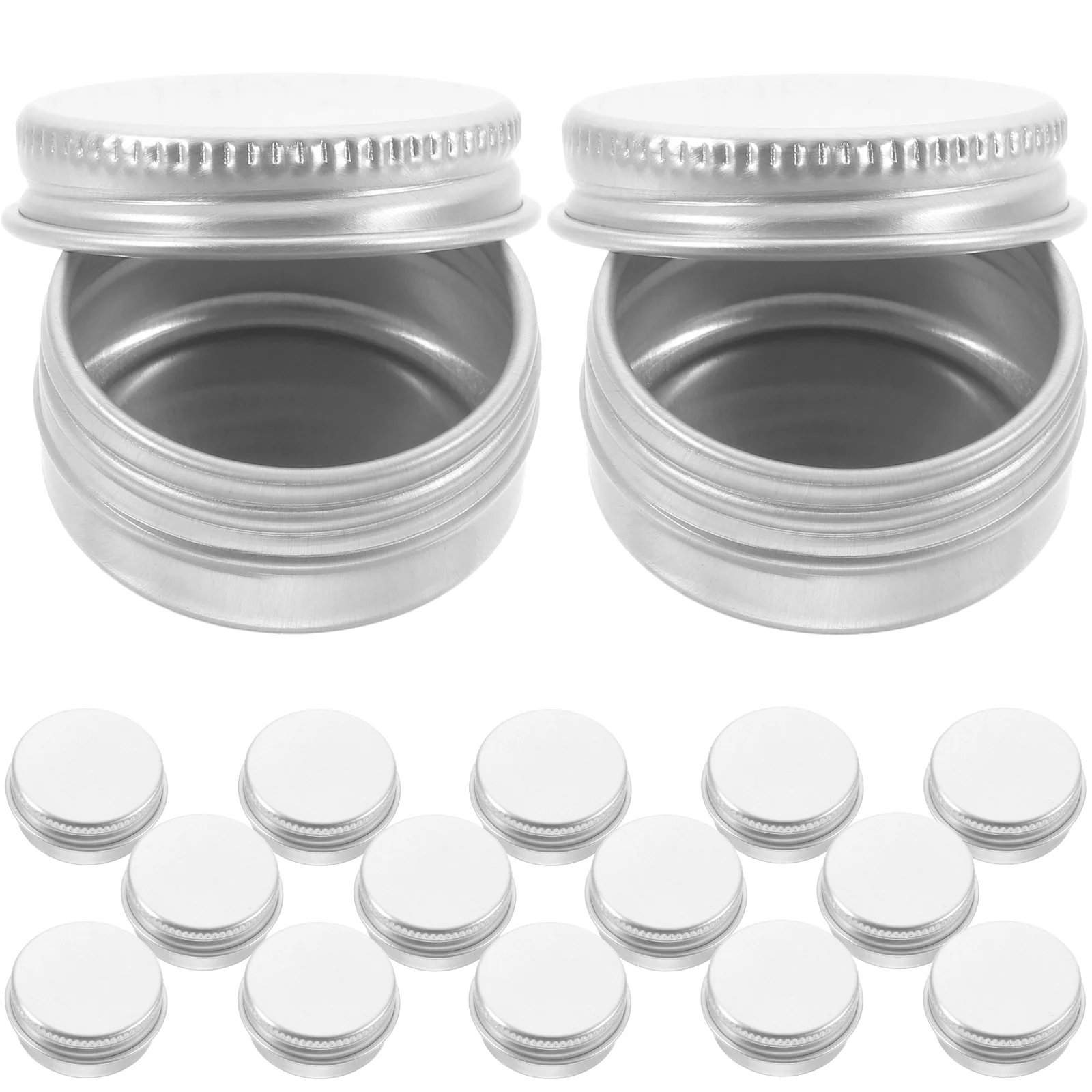 

50 Pcs Round Aluminum Box Cosmetics Holder Storage Jar Spiral Lid Sub Container