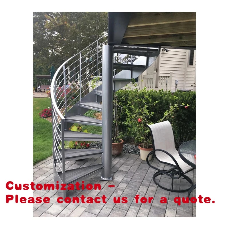 custom.Modern Staircase Helical Curve Structure Tempered Glass Railings Stair Stainless Steel Handrail Open Tread Design