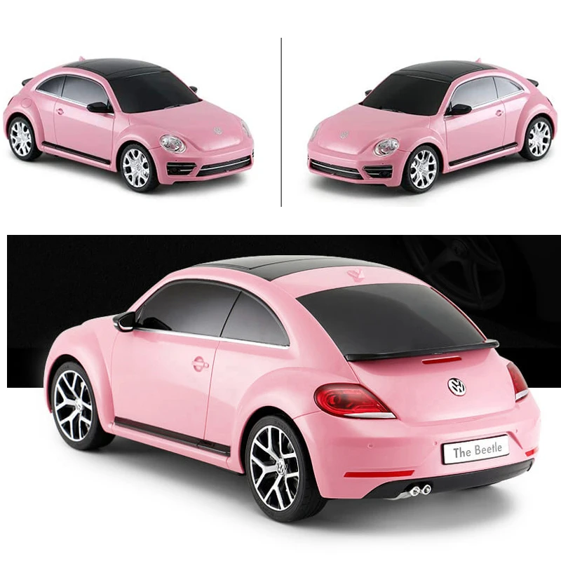 Volkswagen Pretty Pink RC Car 1/14 Scale Remote Control Car Model Radio Controlled Auto Machine Toy Gift for Kids Girls