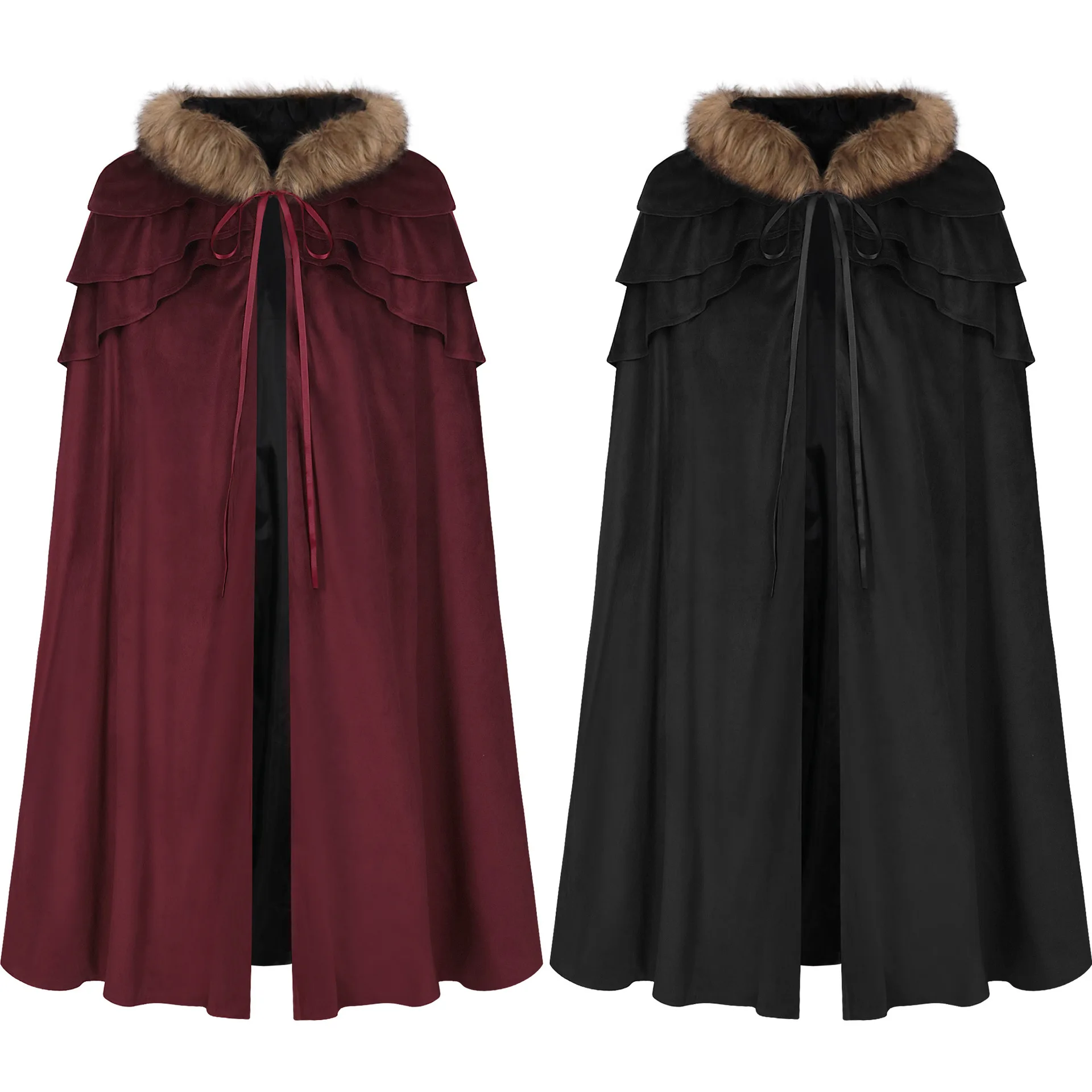 

Новый стиль, мужской и женский ретро-темный готический плащ в китайском стиле, накидка на Хэллоуин, шаль с капюшоном, накидка