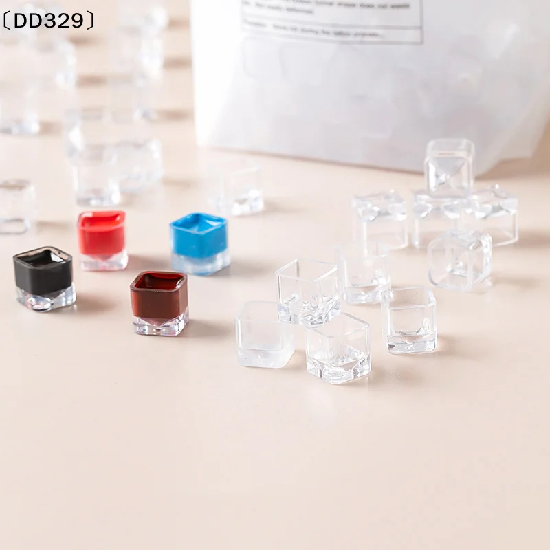 

50Pcs/Box Plastic Microblading Tattoo Ink Cup Cap Pigment Clear Holder Container For Needle Tip Grip Tattoo Supplis〔DD329〕