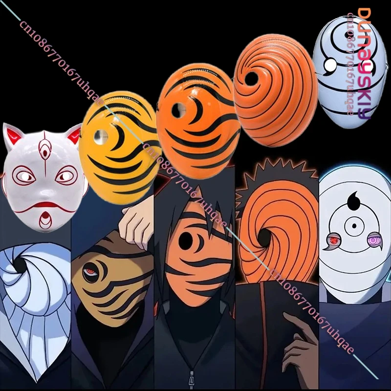 21*29*8CM Uchiha Obito Cosplay Mask Ninja Anime Cartoons Unisex Halloween Woman Man Mask Cosplay Full Face Resin Party Mask