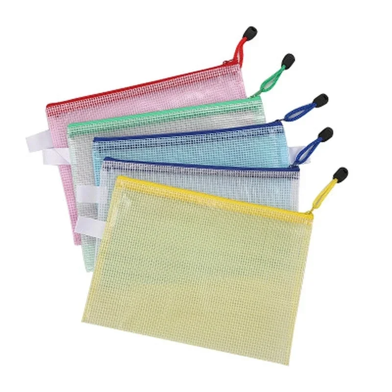 1pc of A3 A4 A5 A6 B4 B5 Folder File Envelope Poly Stationery Storage Waterproof Zipper PVC Organizer Bag Document Paper Office