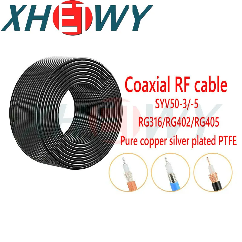 RF coaxial shielded wire silver plated wire SYV50-5 SYV50-3 RG142 RG402 RG141 RG405 RG316 LMR100 RG178 RF1.37 RF1.13 RF0.81