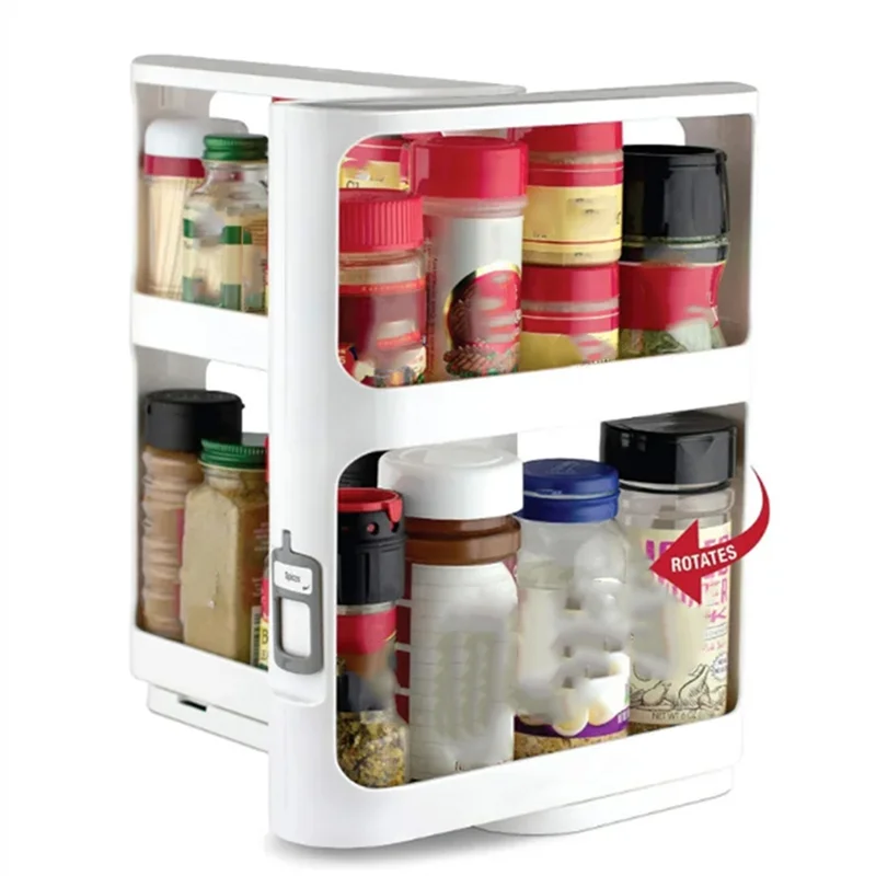 

PZHI-Kitchen Storage Rotating Rack Multi-Layer Storage Rack Cabinet Food Ingredient Storage Pull-Type Rotating Spice Rack