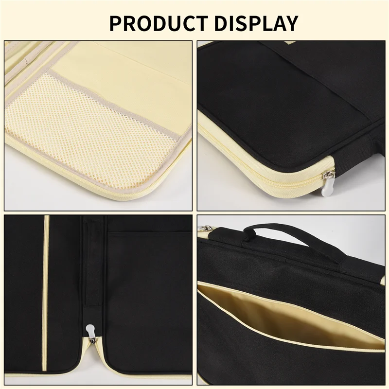 

A4 Document Storage Bag Waterproof Oxford Cloth Multifunctional Business Organizer Bag File Folder Stationery Organizer Zipper
