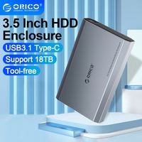 ORICO 3.5 inch HDD Case Portable Hard Drive Enclosure Type-C Heat Dissipation External HDD Case Aluminum Alloy & ABS SSD Case