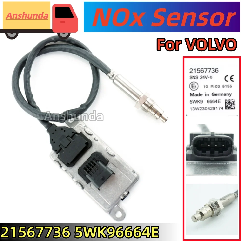 

5WK9 6664E 24V Nox Sensor 21567736 5WK96664E Nitrogen Oxygen Sensor For VOLVO FL FE FH FM Truck