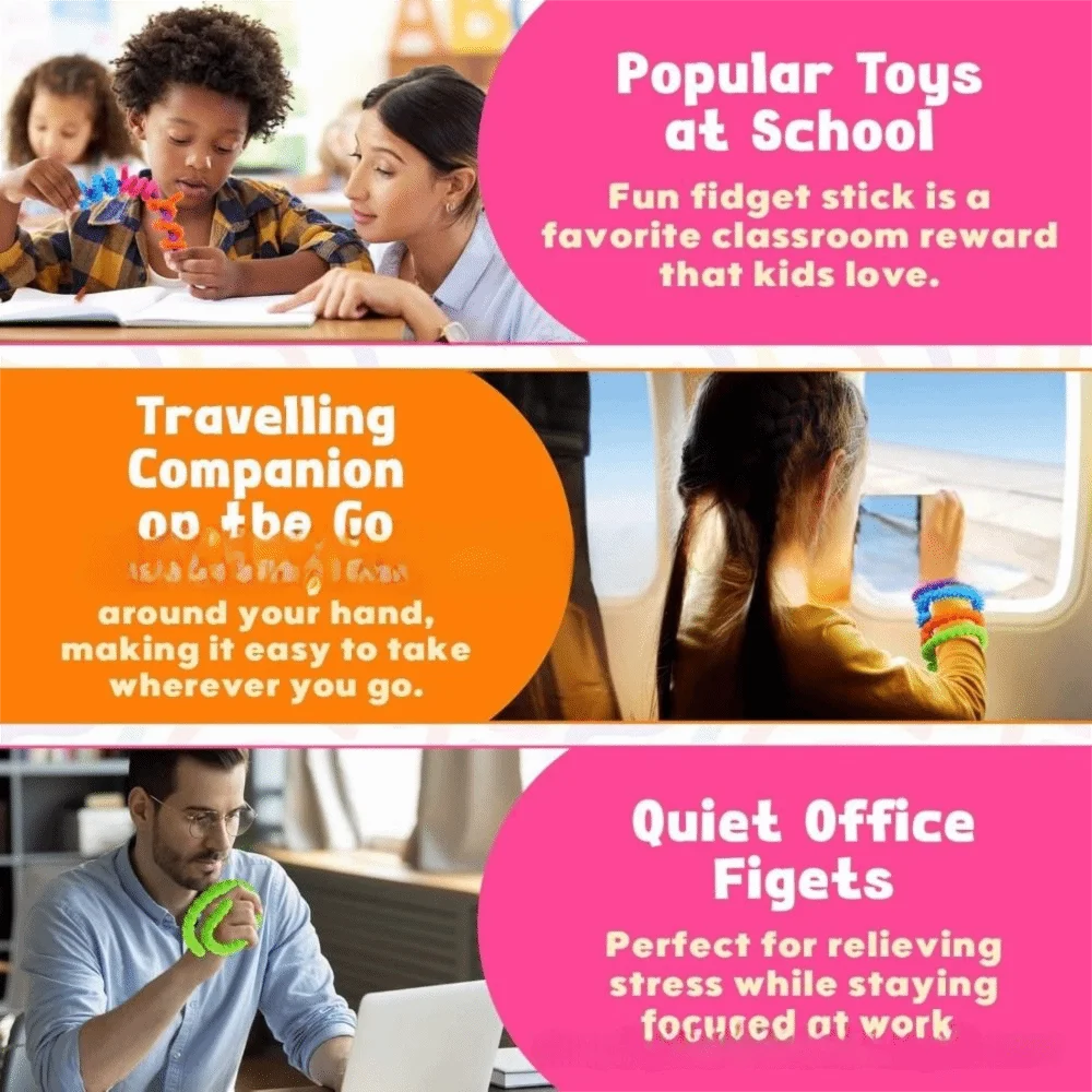 Textured Relaxation Toys Travel Activity Classroom Use Sensory Sticks Student Focus Autism Friendly Calming Sensory To