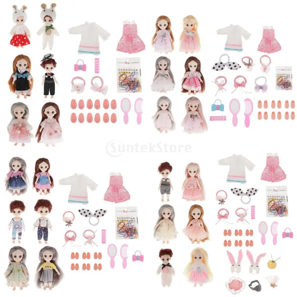 

Fashion 6'' BJD Doll 3D Big Eyes Realistic Eyelash Girl Dolls Toys