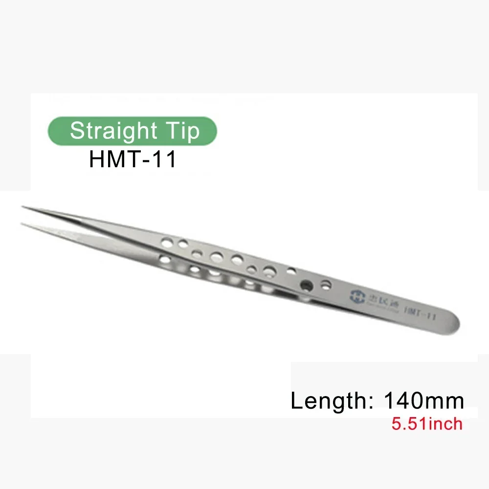 HMT-11 HMT-15 Precision Stainless Steel Tweezers Set, Anti-static Straight and Curved Tweezers, Mobile Phone Repair Tool