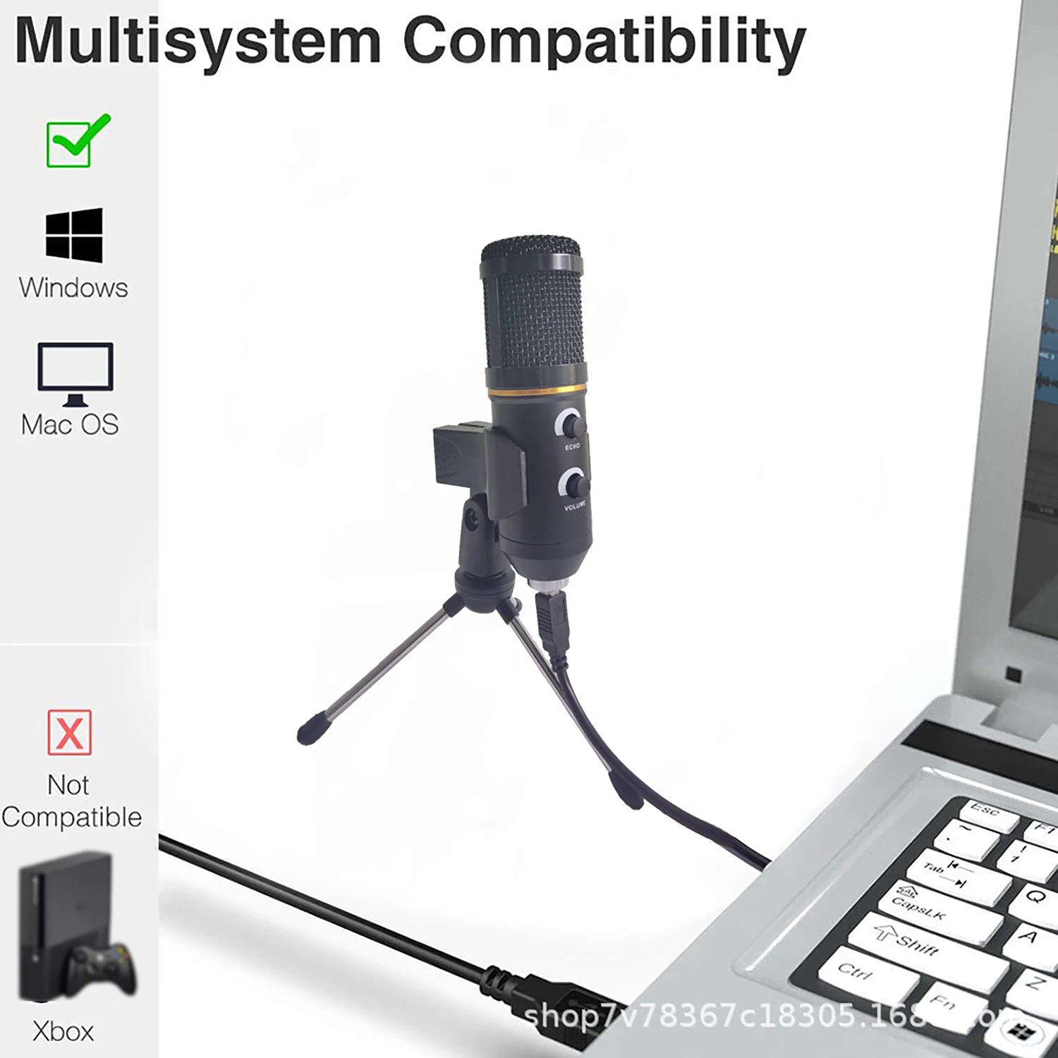 GAM-100PL BM800 ميكروفون مكثف USB ميكروفون تسجيل الكمبيوتر مع ترايبود #2