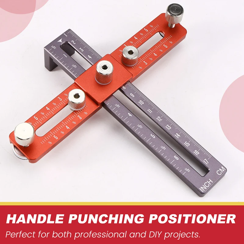 Posicionador de perforación de manija, herramienta de corte de agujeros para carpintería, manija de puerta de gabinete con cajones, ayuda para la instalación