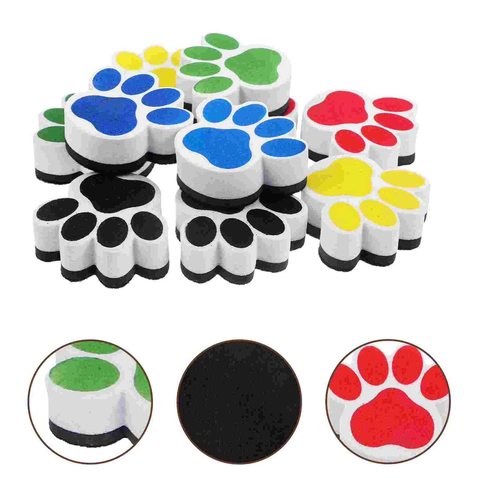 

10 Pcs Cartoon Whiteboard Eraser Kids Erasers Lightweight Classroom Pen Felt Dry Magnetic Office Fridge Magnets