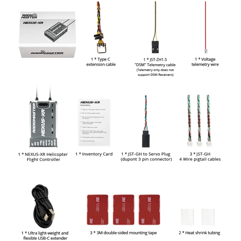 

Radiomaster NEXUS-XR Helicopter Flight Controller Integrated 2.4G ELRS Receiver