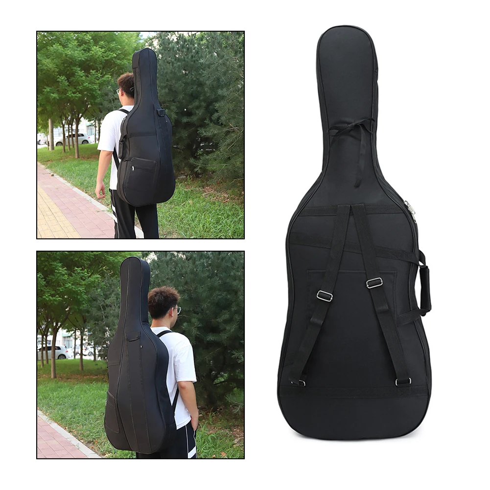 

Portable 1/4 Cello Soft Bag Case Full Size Cello Gig Bag Waterproof Cello Bag With Strap Cello Bag Parts Accessories Black