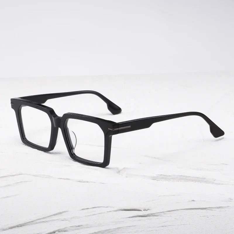 Fashion Large Frame Square Thick Acetate Men Business Optical Glasses Black Retro Myopia Anti Blue Light Prescription Eyeglasses