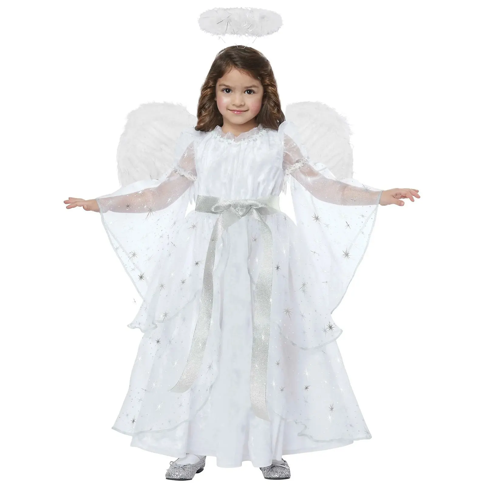 Costume Cosplay d'Ange avec Ailes de Plumes Blanches, Robe de Barrage de Vacances, pour Spectacle sur Scène, Masade Tim Carnaval