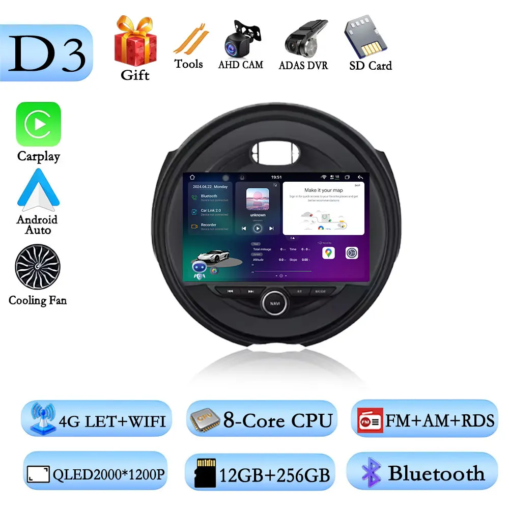 For BMW Mini Cooper F54 F55 F56 F60 2015-2018 2019 Android 16 Car Video Multimedia Player Carplay DSP Stereo GPS Navigation image 3