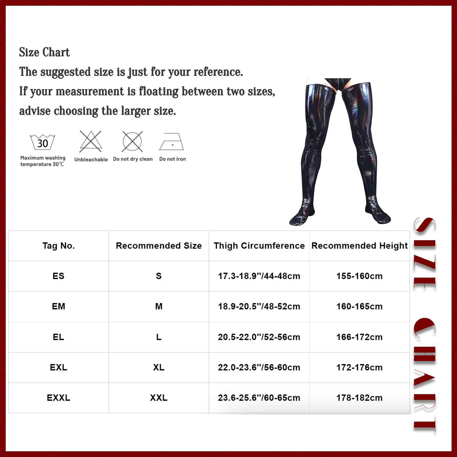 Sexy Mens Glossy Patent Leather Stockings Skintight Thigh High Stocking Cosplay Party Club Dance Performance Costume Accessories