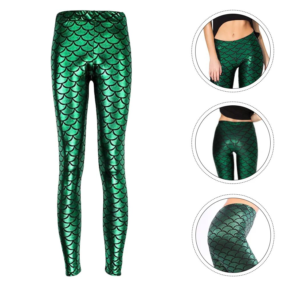 Fish Scale Leggings for Woman with Chic Party Long Pants Female High Waisted Fashion Clothes