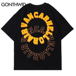 Mens Tshirt Streetwear Hip Hop Embroidery Letters Cotton Loose T-Shirt 2023 Harajuku Fashion Short Sleeve Tee Shirts Summer Top