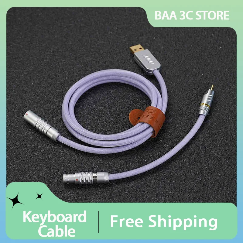 Self-locking Aviation Cable Disconnect-type High Transmission Rate Type-C Custom Mechanical Keyboard Cable Braided Data Cable