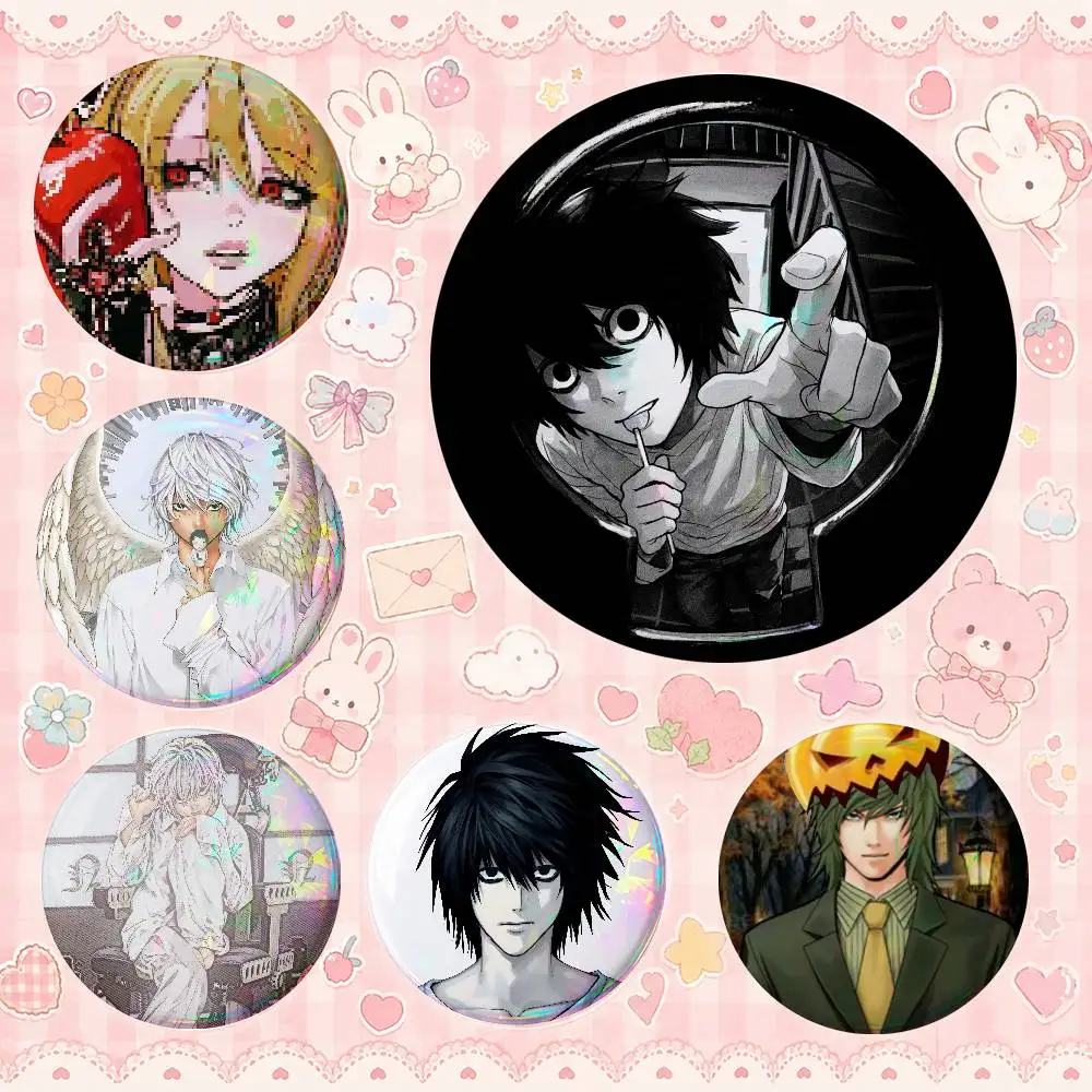 ANIME D-Death Nos-te-E Mixed Theme Round Button Badge Set Anime Cartoon Music Game Fashion Pins For Bags Clothes Accessories