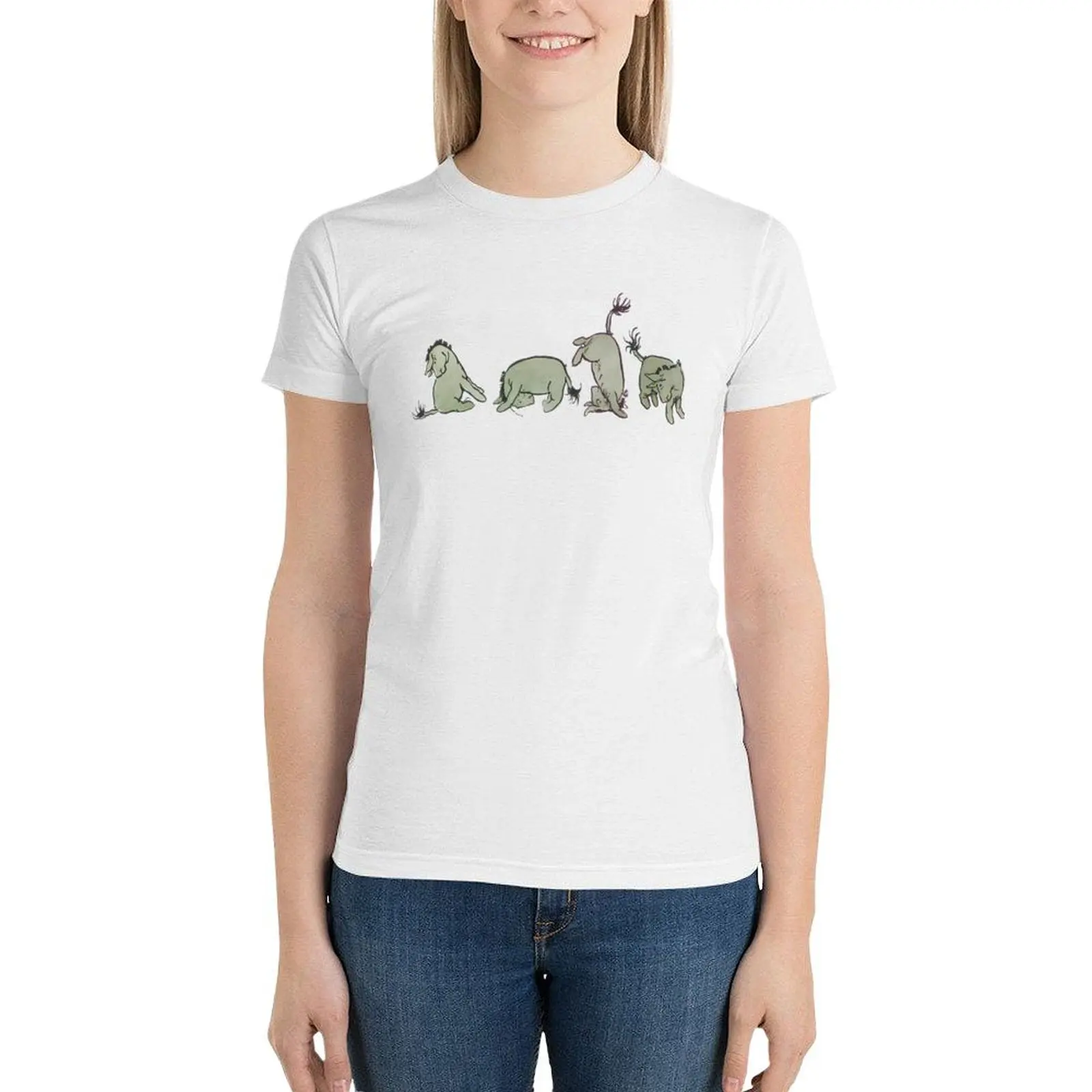 Eeyore Tumble t-shirt abbigliamento estetico abbigliamento estetico camicie da allenamento per donna