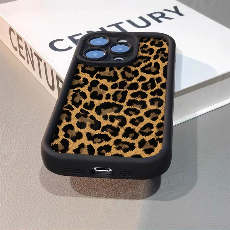 Gold Leopard Silicone Leather Phone Case for Samsung GalaxyA35 A25 A24 A15 A05 A05S A55 A13 A23 A12 A22 A32 A52 A52S A72 A11