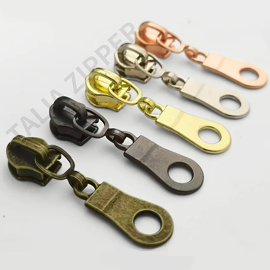 

20pcs #5 Sliders for Nylon Coil Zipper, Silvery Black Rose Antique Brass Pull Slider, Zip Repair Kit