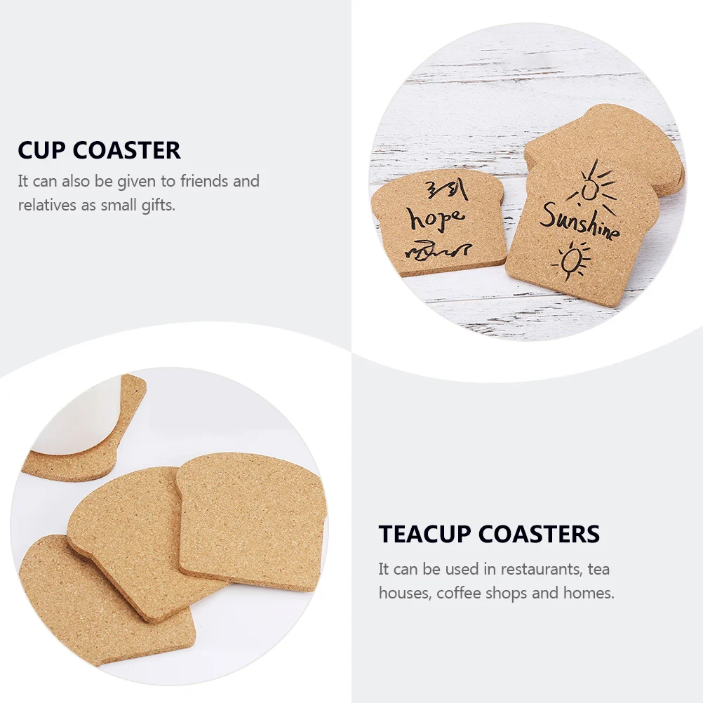 

6pcs Simple Cork Coaster Heat Insulation Placemat Home Dining Table Mat For Restaurant Tea House Coffee Shop Decorative Pad