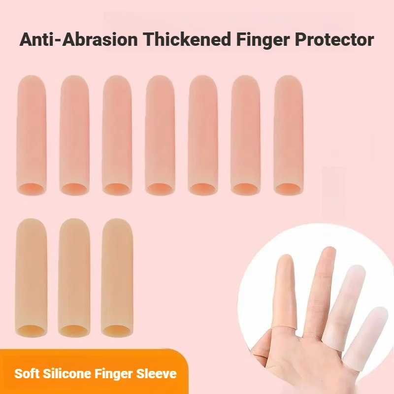 10Pcs Gel Tube Hand Bandage Finger Protector Anti Cut Heat Resistant Sleeves Cooking Kitchen Tools