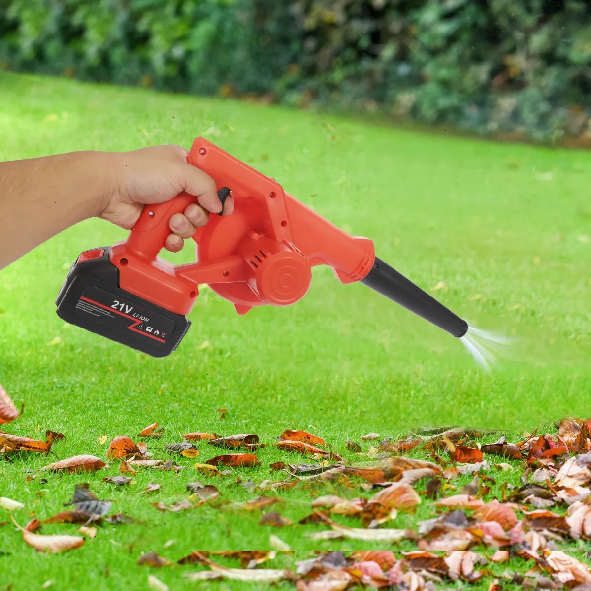 Cordless Leaf Blower, 800W, Leaf Blower Vacuum, 2 in 1, 21V 3000mAh, Variable Speed, 2.6m³/min, for Garden, Yard, Leaves, Dust, Lightweight, Portable, Collection Bag ﻿
