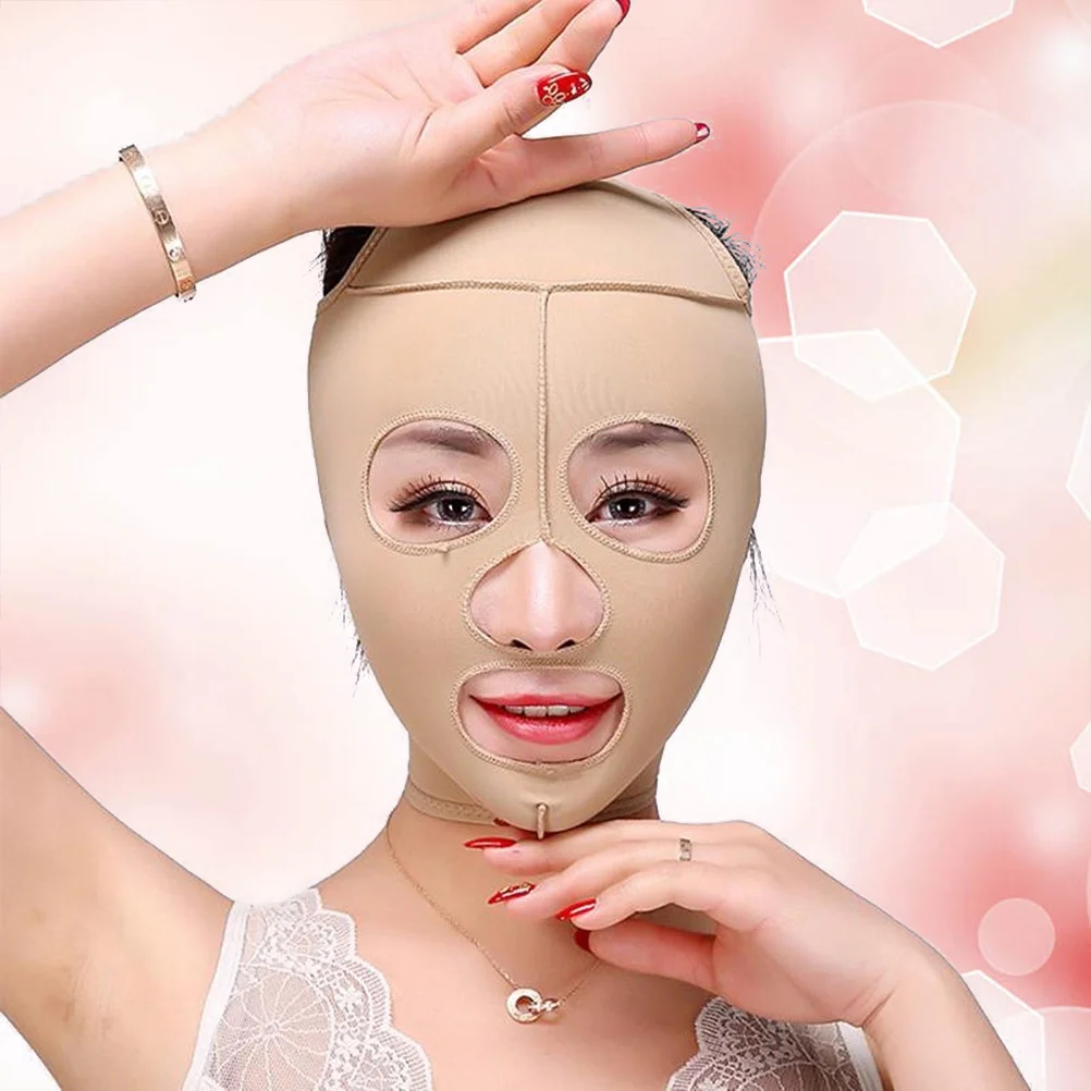 Máscara elástica de emagrecimento facial, cor da pele, antirrugas, linha facial, cinto, portátil, ferramenta de beleza para viagem, máscara facial