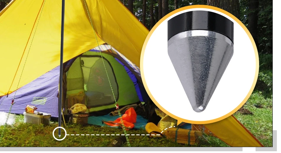 Goture 1 Paar 12 Abschnitte leichte Zelts tange t7075 Aluminium legierung Plane Stange Zelts tangen Zubehör mit Taschen für Camping Wandern – Detail 10