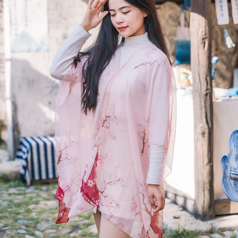 Summer Poncho new style magpie heralding spring shawl fashionable sunshade long Cape sunscreen cloak P1