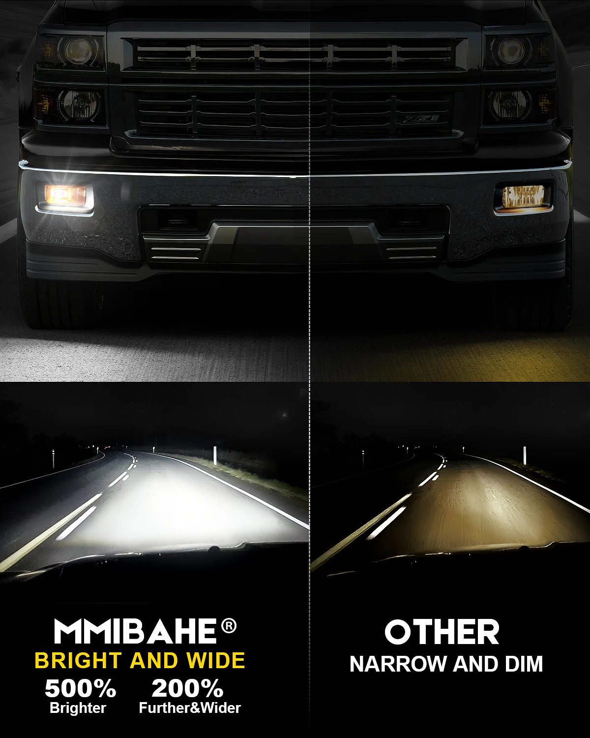 Rechthoekig met Amber DRL voor Chevy Silverado 1500/2500HD 3500HD 2007-2014 Avalanche Suburban Tahoe LED Mistlampen