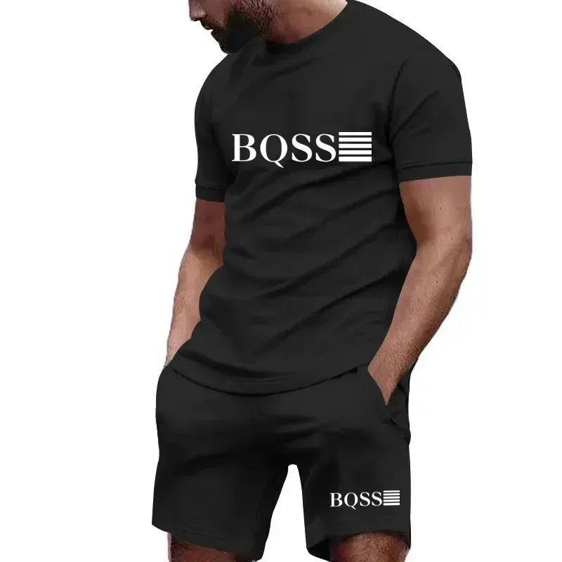 

2025 Summer Hot Men's T-shirt+shorts Set Men's Sports Set Print Leisure Fashion Breathable Short Sleeve T-shirt Set - Men's Sets