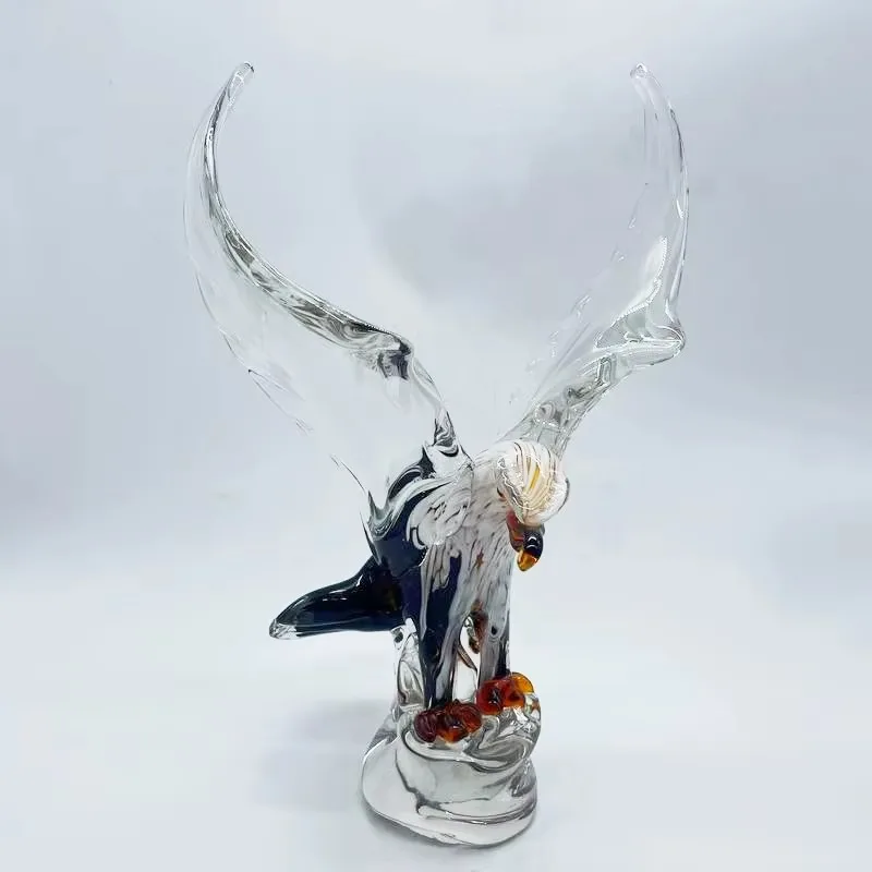 Hand Blown Glass Eagle Art Sculpture Elegant Glass Crafts