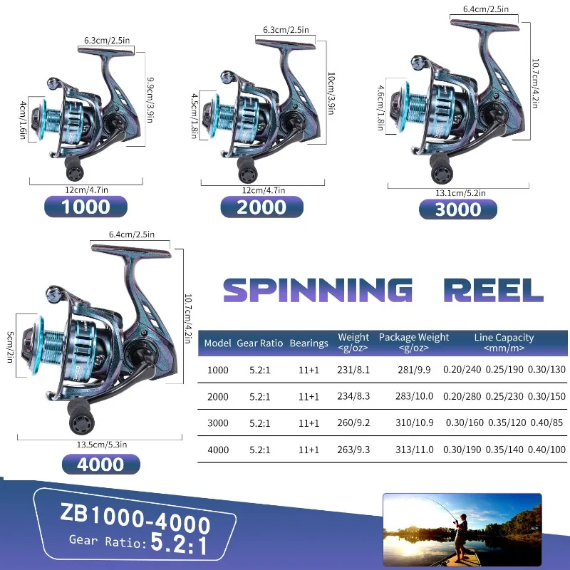 Sougayilang Spinning Reel 1000 2000 3000 4000 Size Max Drag 8KG Fishing Reel Metal Spool Eva Handle Carp Reel Fishing Coil Wheel